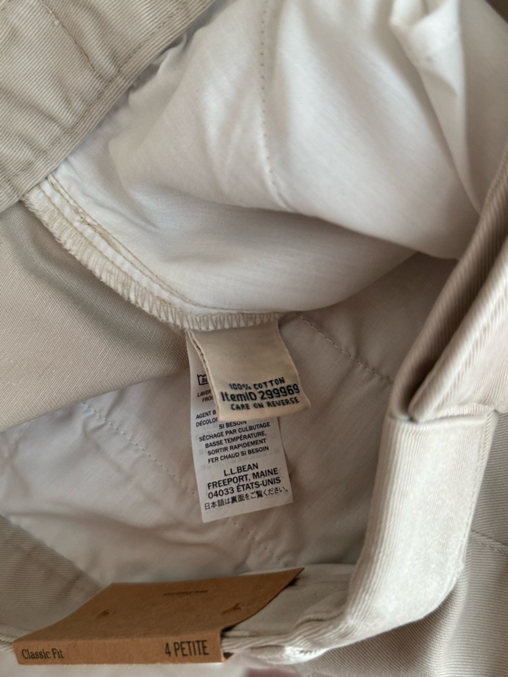 L.L.Bean Classic Fit Chino Pants Women’s Size 4 Petite NWT Khaki Straight Leg - Picture 8 of 8